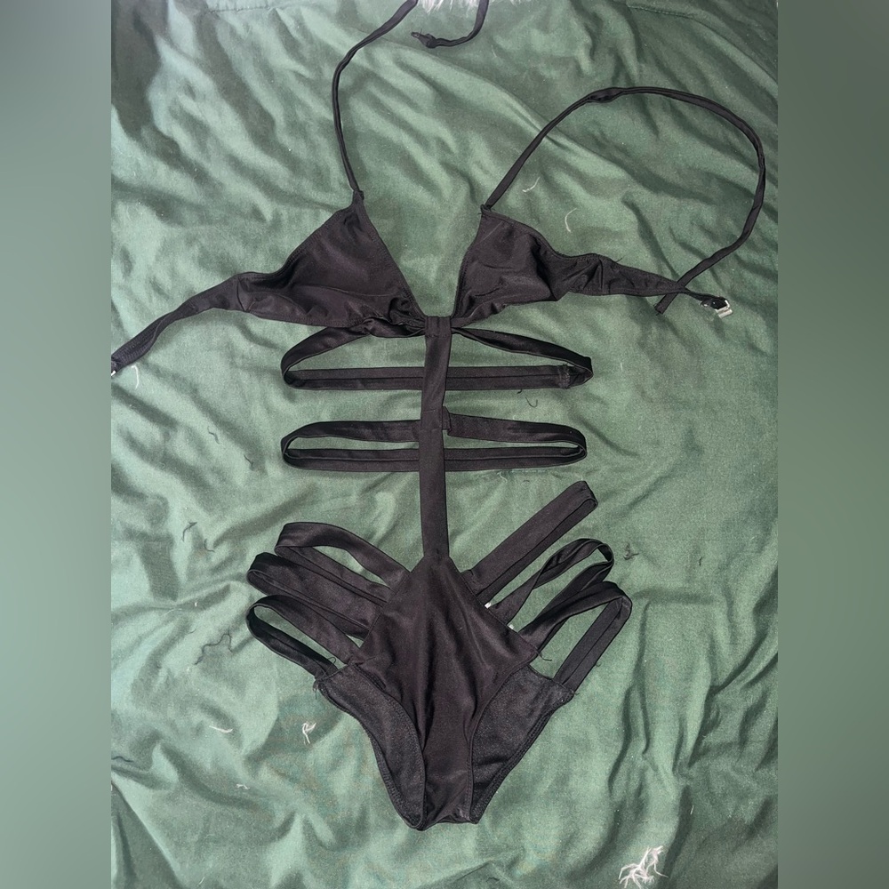 Black rave body suit